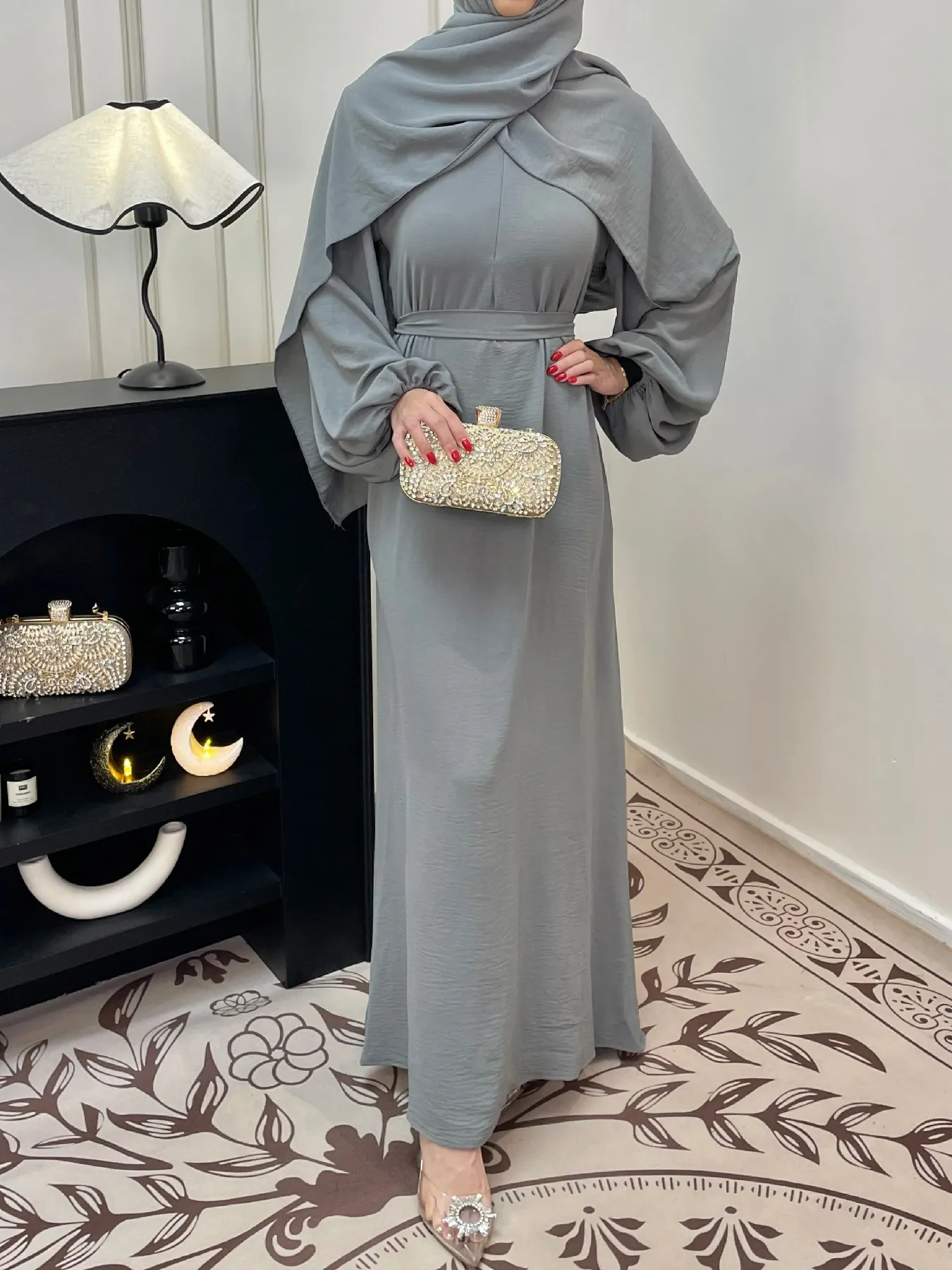 Women's Solid Color Elegant Abaya Dress, Wrinkle-free fabric Abaya Is Suitable For Daily Wear, Travel And Party