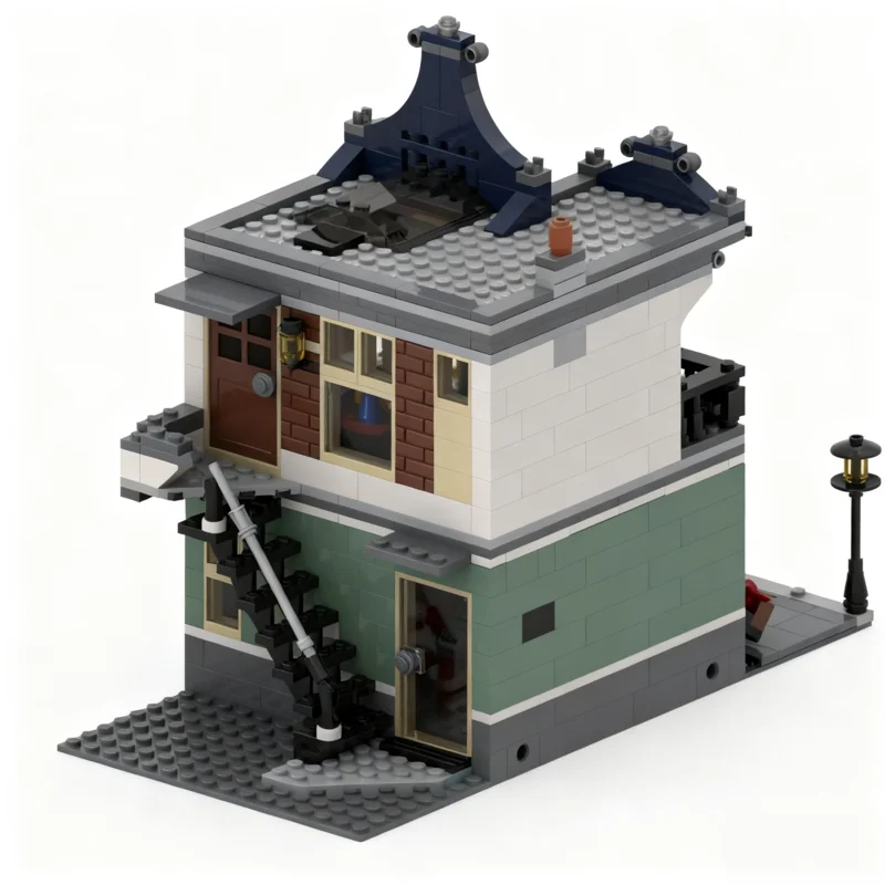 709pcs MOC Modular Streetscape Toy Grocery Shop Model Building Blocks Christmas Gift Architecture Toys Creative Idea Education