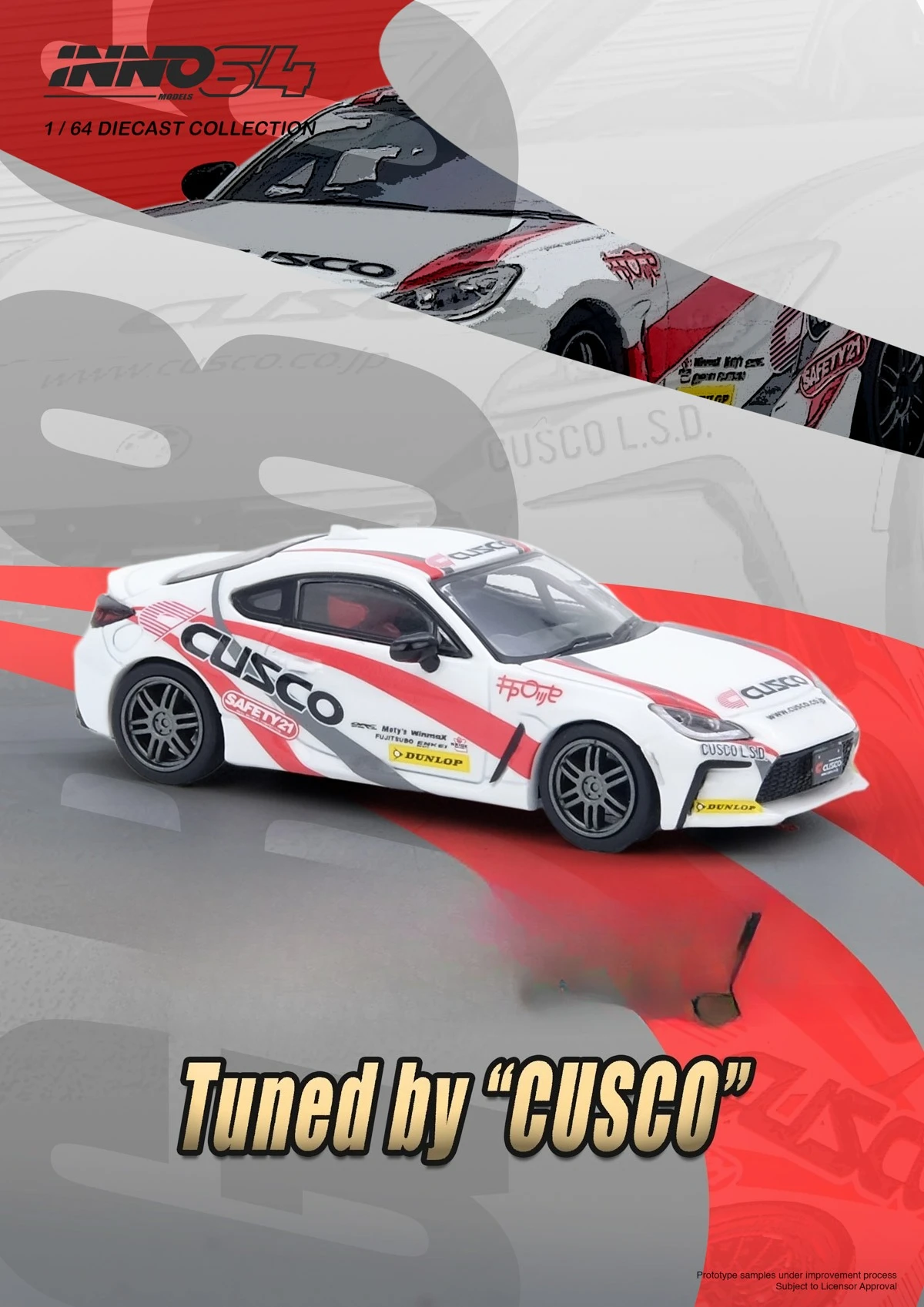 INNO 1:64 GR86 تم ضبطه بواسطة CUSCO Diecast Model Car