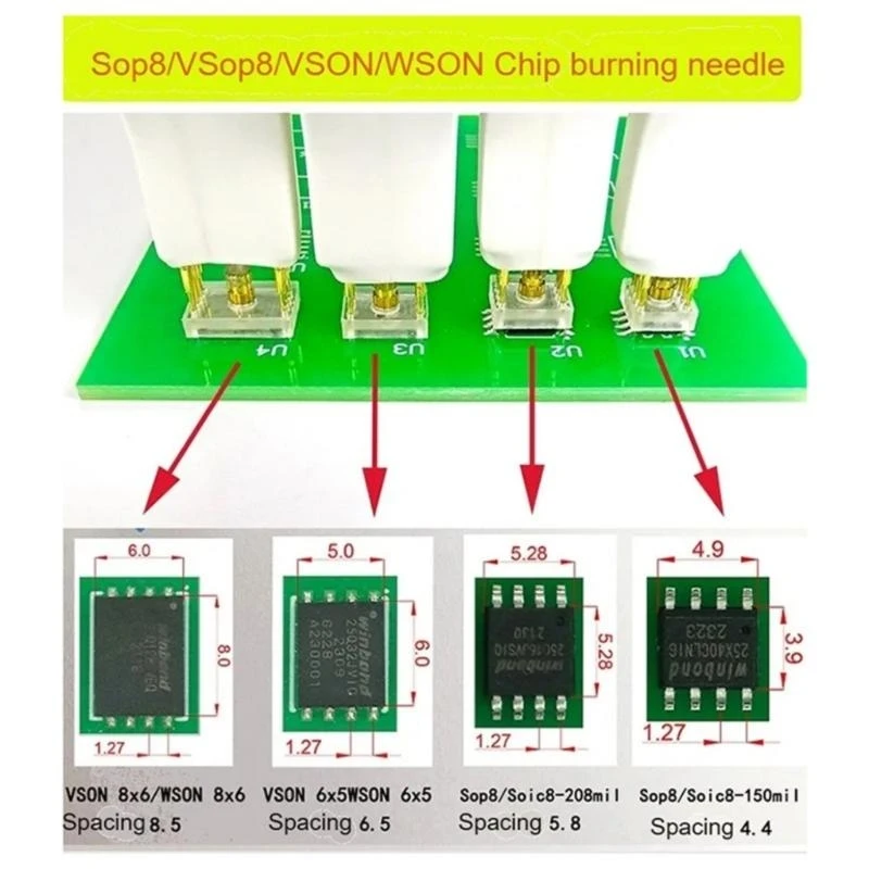 Programming Probes Burners Cable for Sop8 Wson Chip with Spring Pin and Multiple Spacing,with Stable Data Transfer