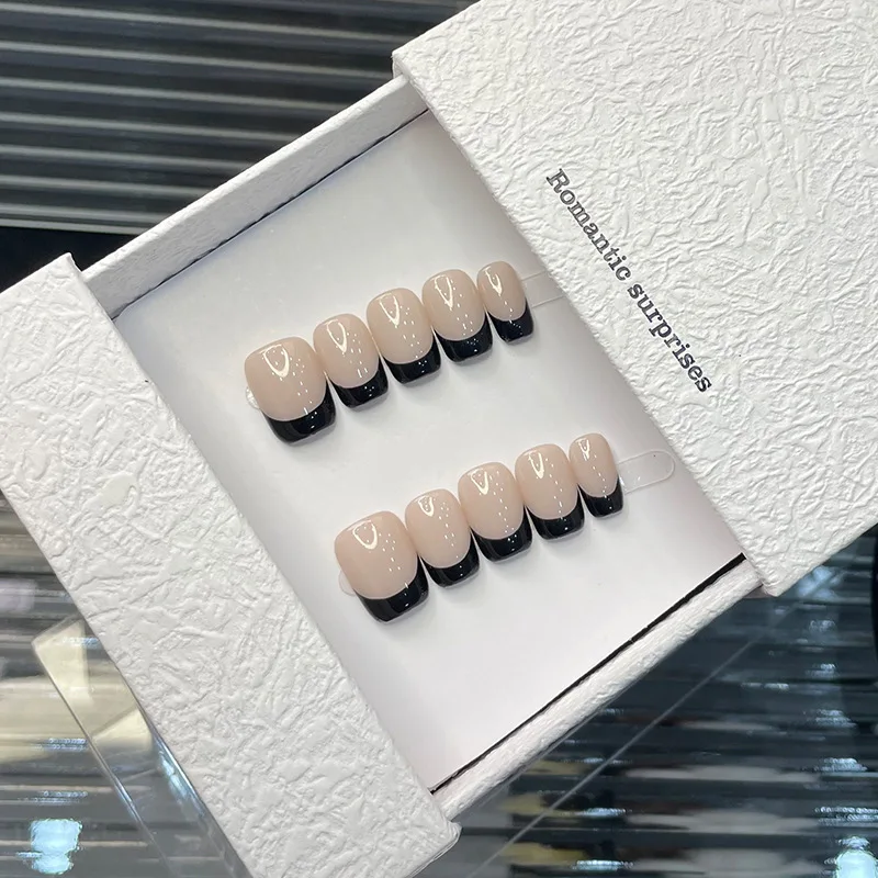 10 Stück hochwertige handbemalte rosa Katzenaugen-Blumen, handgefertigte künstliche Nägel, rosa kurze Nageldekorationspflaster für Mädchen