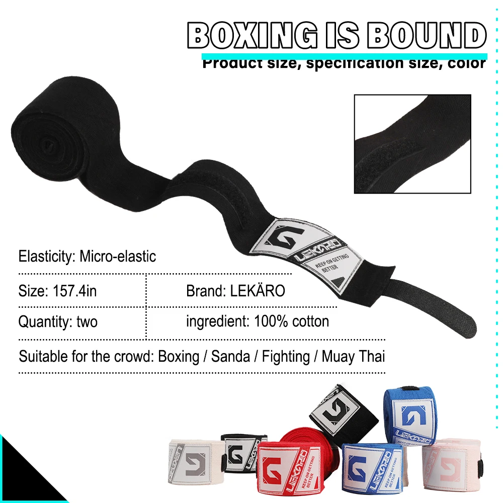 5cmx4 M Black Boxing Gloves Fighting Tactics Training Sanda Muay Thai Buffer Strap Boxing free sparring Fixed Cotton Bandage