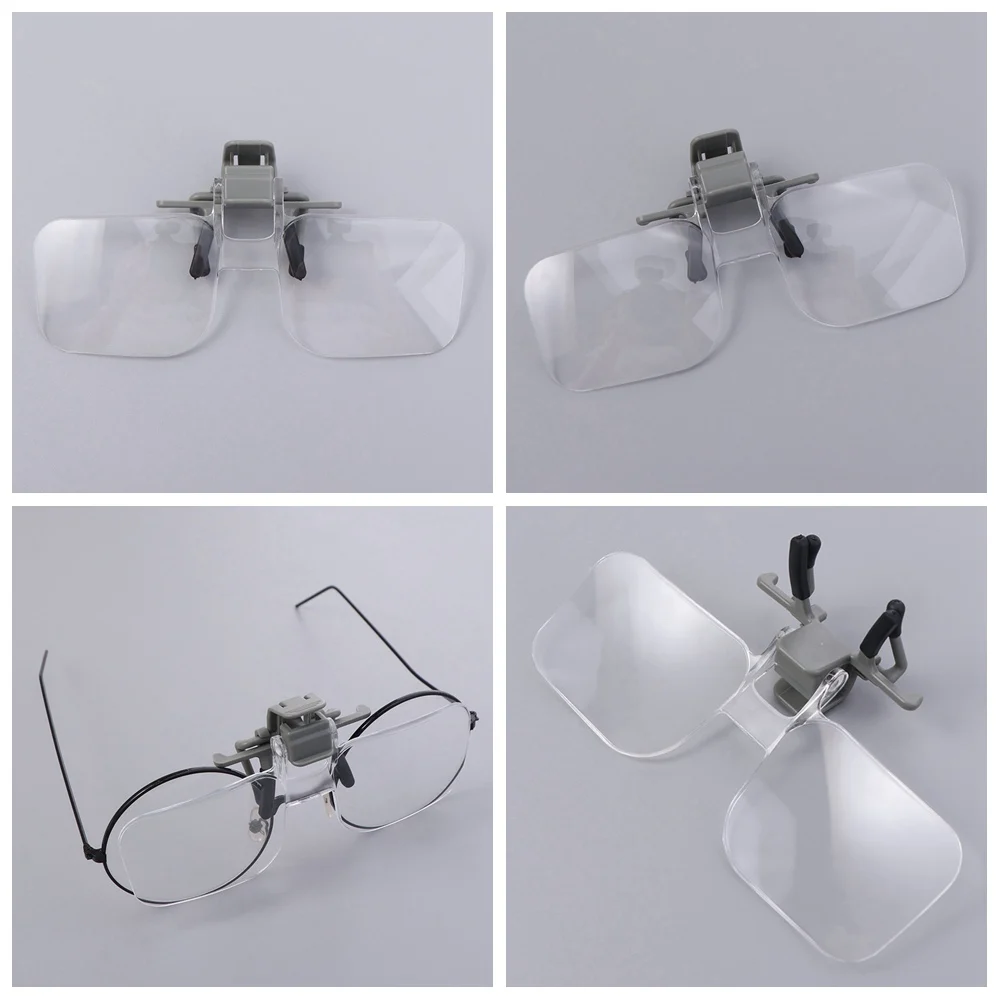 2X Magnification Head-mounted Magnifier Acrylic Optical Lens Detachable Clip-on Magnifying Glass Comfortable HD