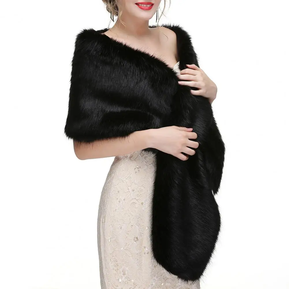 Gown Shawl Wrap Plush Warm Scarf Evening Dress Cheongsam White Plush Autumn Winter Shawl Wrap