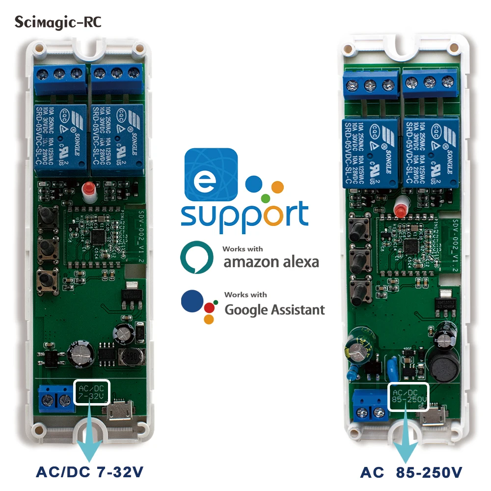 Ewelink Wifi RF Switch Module Inching Self-Locking DC 5V 7-32V AC 85-250V Wireless APP Remote Control Alexa Googole Smart Home