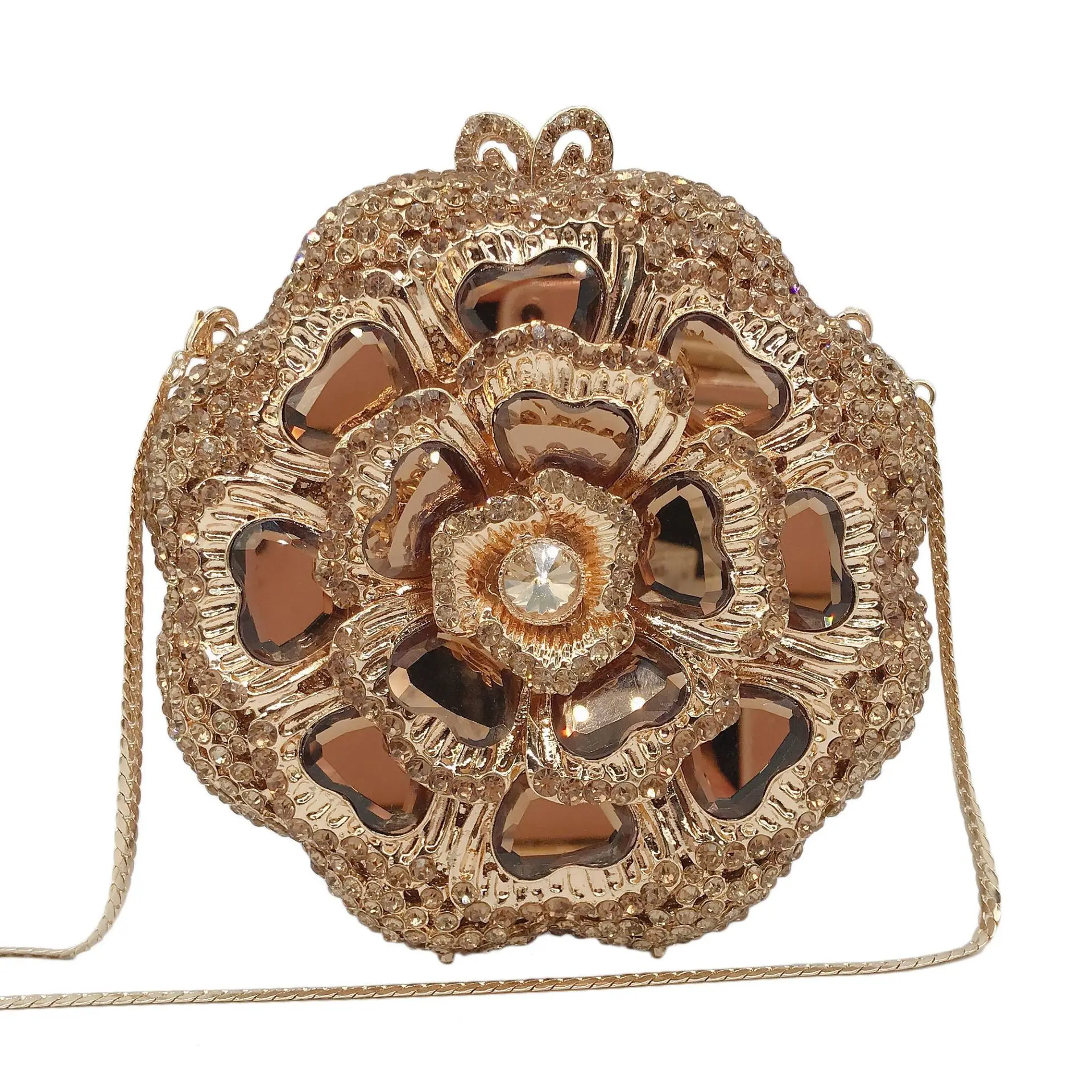 Splendid Metal Diamond Dinner Bag Ladies Banquet Dress Full Of Diamonds Handheld Fashion Bag New Ladies Cosmetic Pouch Organizer