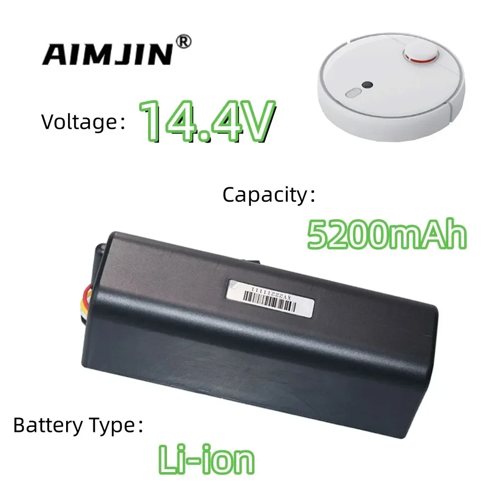 

14.4V 5200/6500/9800mAh Xiaomi Robotic Vacuum Cleaner Replacement Battery For Xiaomi Roborock S55 S60 S65 S50 S51 S5 MAX S6 Part