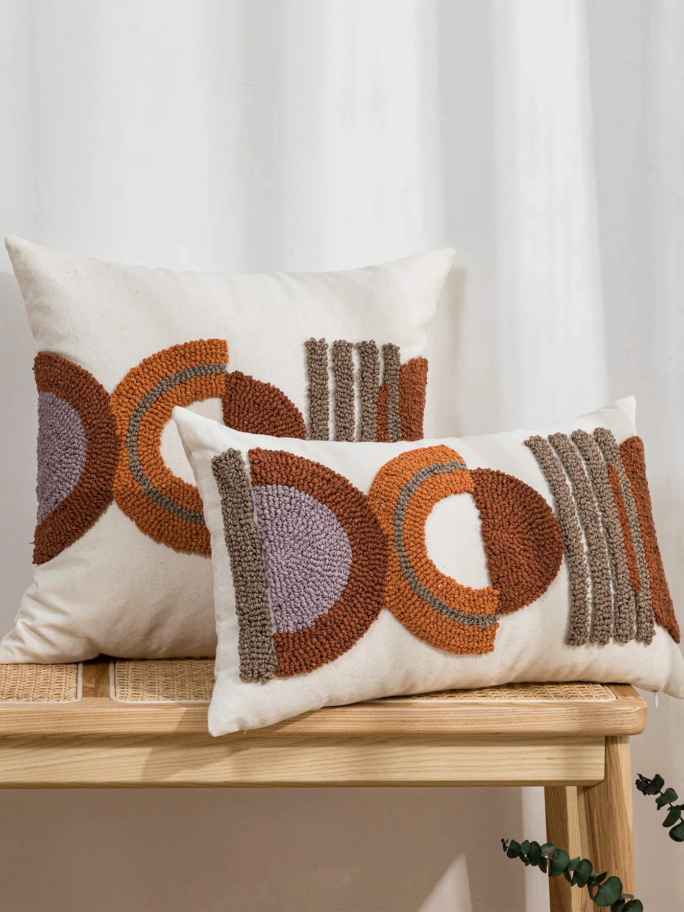 A coffee orange pillowcase with Nordic ins wind loop velvet craftsmanship sofa, bedroom cushion cover