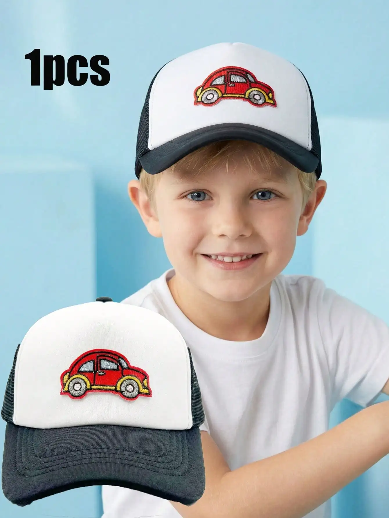 

1pcs 3-8Y Boys Cartoon Car Baseball Cap, Lightweight Sun Hat for Spring & Summer, Cute Peaked Cap for Outdoor Activities