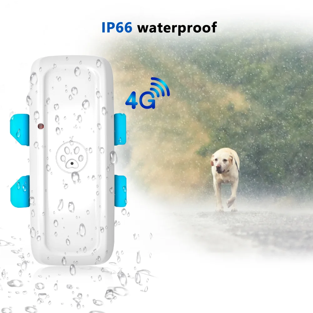 

New 4G Pet GPS Tracker Realtime Tracking Dog Cat Animal Finder GSM GPS Locator Crawler Geo-fence Free APP