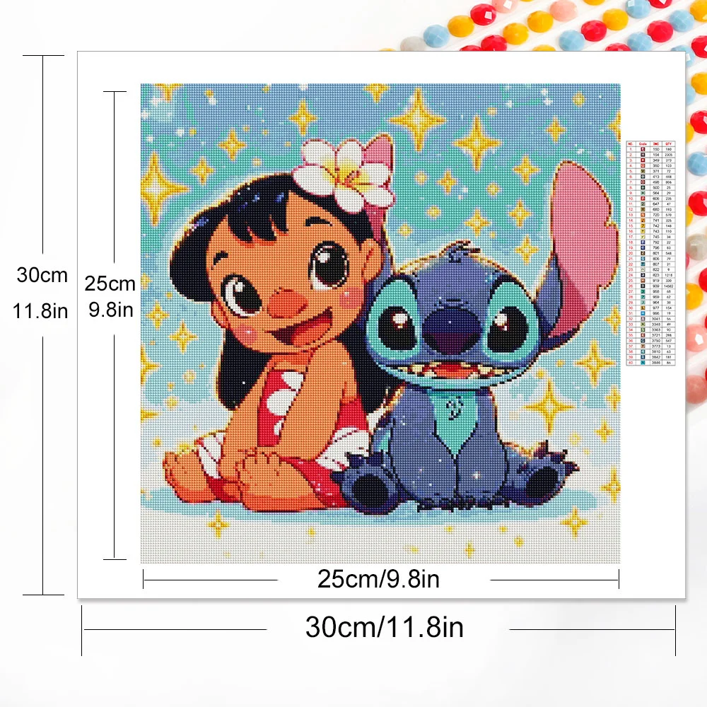 Disney Diamond Embroidery Lilo Stitch Picture Of Rhinestones Full Square Diamond Mosaic Animal Painting Cartoon Wall Art