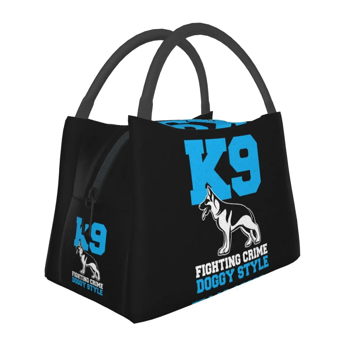 K9 Fighting Police Officer German Shepherd Lunch Bags Bento Box Lunch Tote Picnic Bags Thermal Bag for Girl School