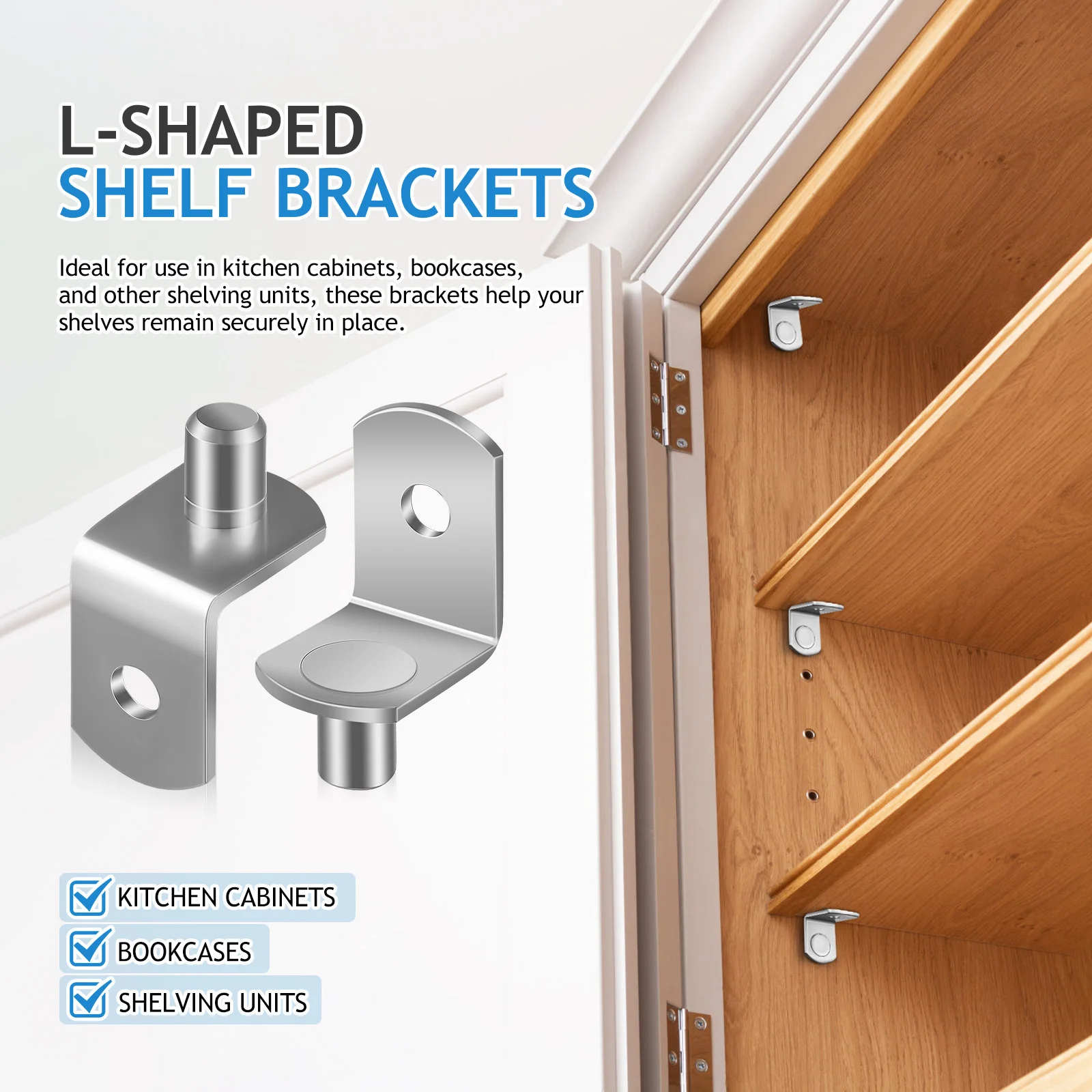 20 قطعة أوتاد دعم الرف L شكل خزانة بين قوسين أصحاب الرف الحديد لخزانة الكتب خزانة المطبخ دبابيس خزانة للأرفف #4