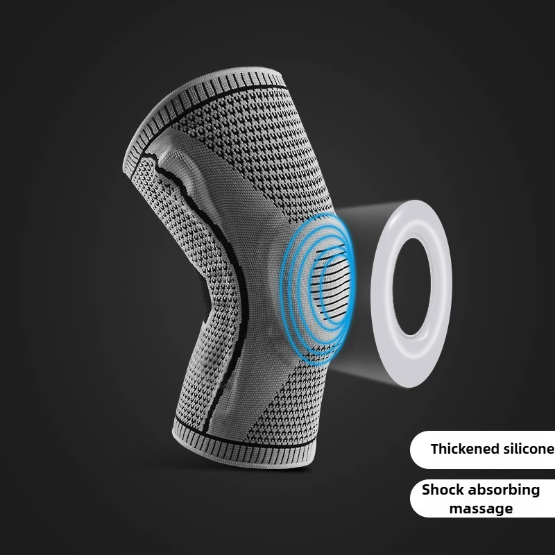 دعم الركبة الرياضي - كم ضغط مسامي مع تقنية زنبركية من السيليكون للجري وكرة السلة والتدريب في الهواء الطلق