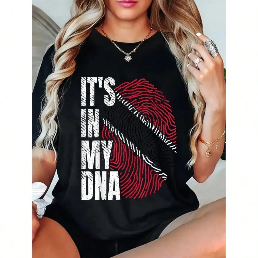 

Trinidad And Tobago Flag "It's In My DNA" Graphic T-Shirt – Proud Boy/Girl Design, Casual Tee, Short Sleeve, Round Neck