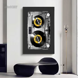 Cassette DJ Turntable Canvas Posters Unique Fashion Print Wall Art Paintings Graffiti Vinyl Turntable Poster for Home Room Decor
