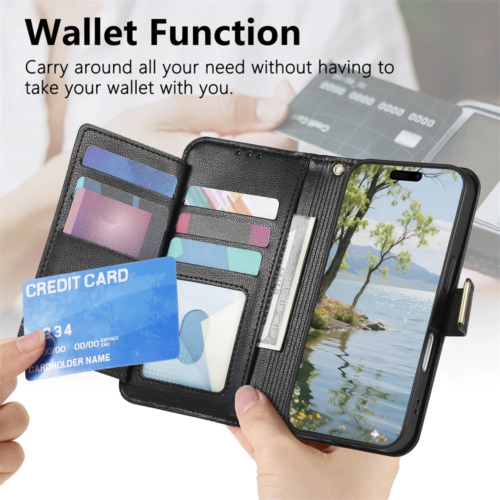 شريط للرسغ محفظة قلابة فتحة للبطاقات جراب هاتف لهاتف سامسونج جالاكسي S25 Edge Ultra S24 FE A06 A16 A26 A56 A36 A55 A35 A25 A15 A05 5G