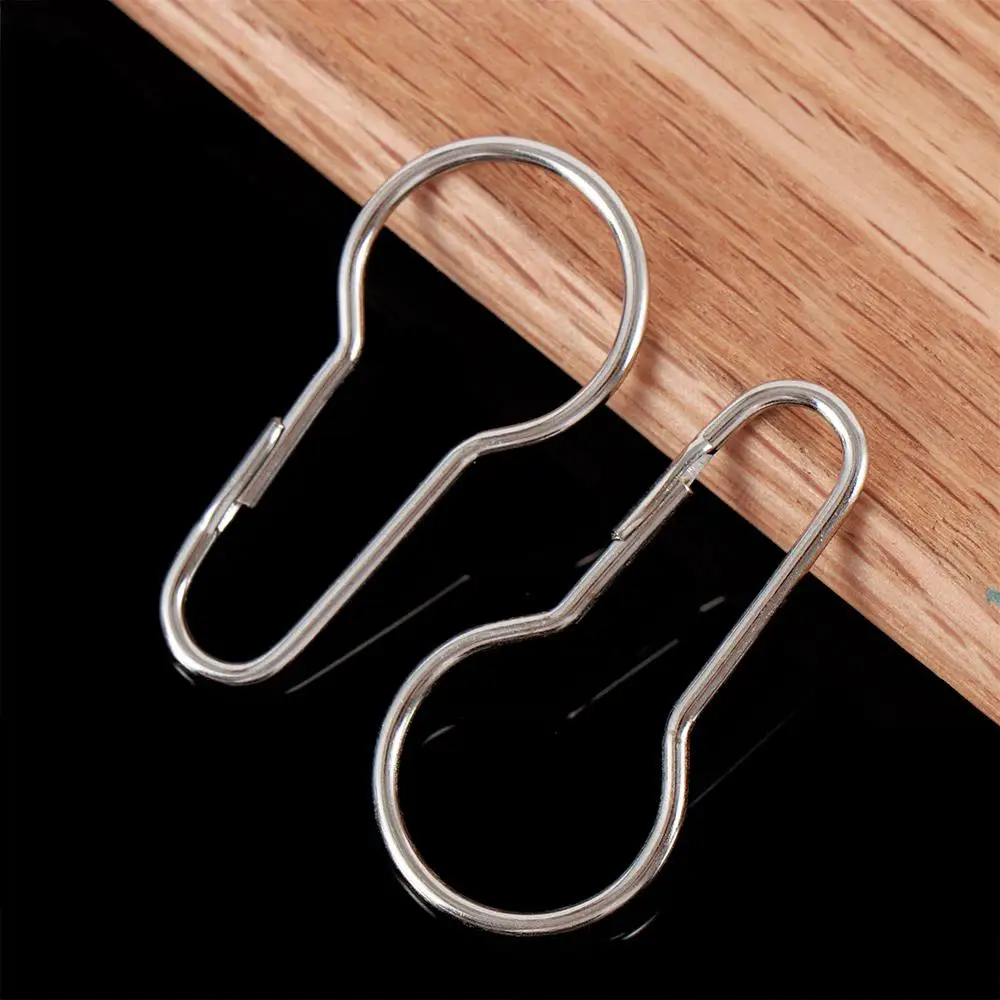 50pcs Gourd Curtain Rings Stainless Steel Shower Curtain Hooks Metal Rustproof Rod Hanger Buckle Kitchen Bathroom Bedroom Hook