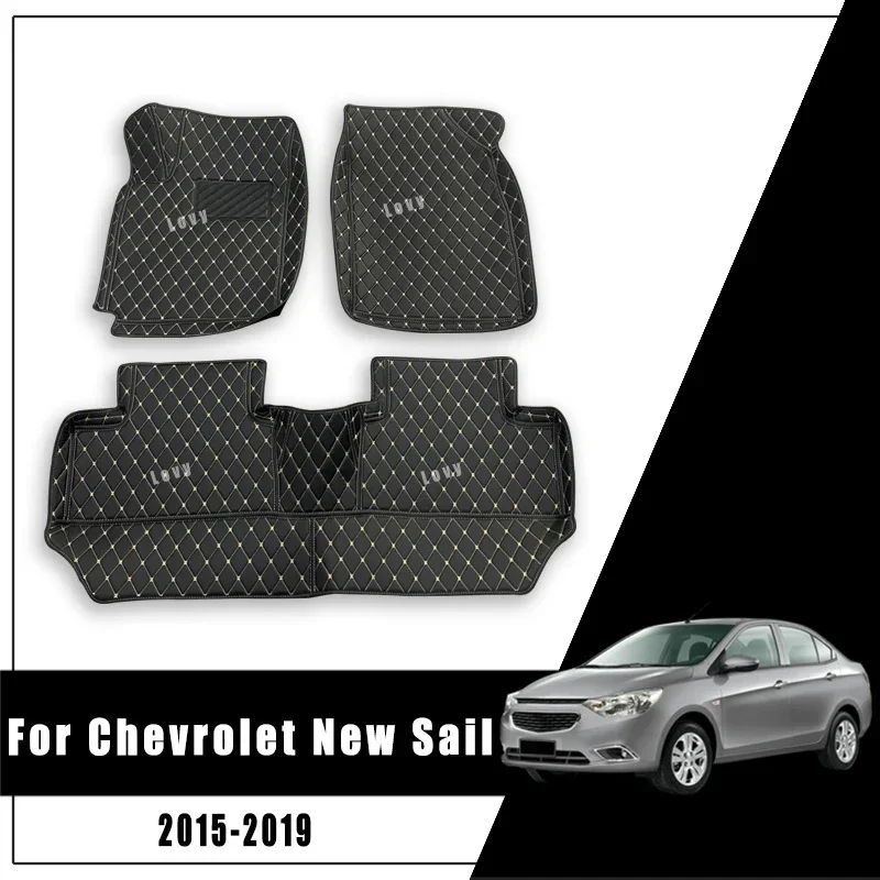 Car Floor Mats Trunk Carpets For Chevrolet New Sail 3 2015 2016 2017 2018 2019 Rugs Auto Interior Accessories Foot Pads Styling