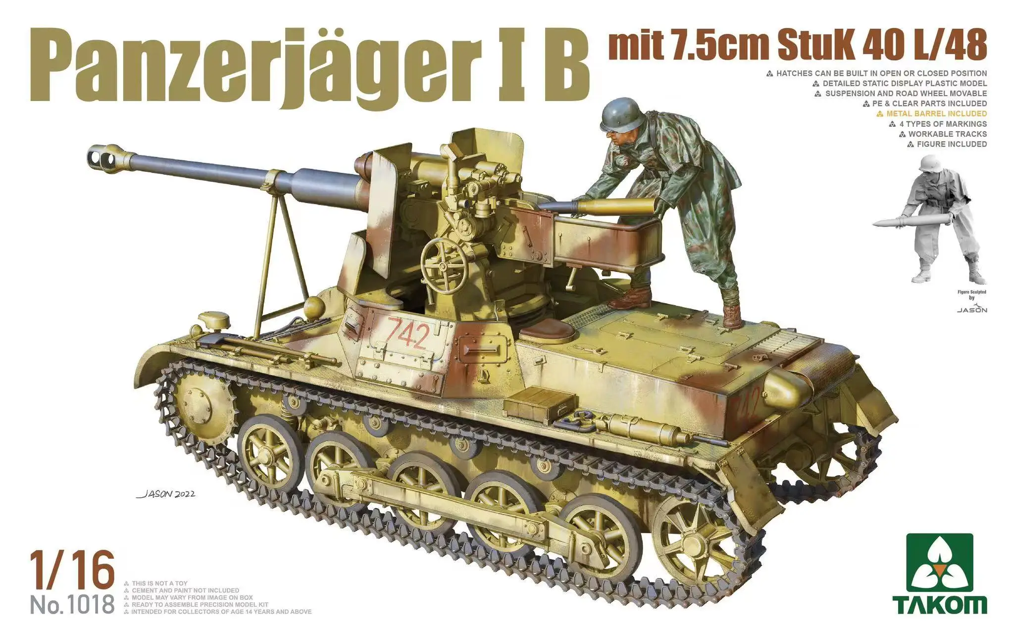 Takom 1018 1/16 Scale Panzerjager IB Mit 7,5cm StuK 40 L48 Plastic model kit