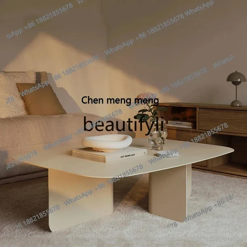 cn8350 ss Nordic Cream Style Coffee Table Metal Irregular Light Luxury Minimalist Living Room Vintage Creative Tatami Tea Table