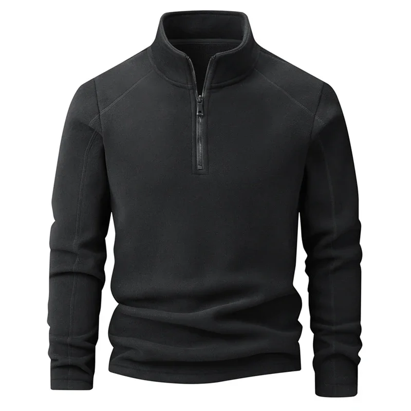 Autumn Winter Men's Polartec Fleece Jackets Fashion Men Half- Zipper Pullover Coats Men Soft Shell Warm Sweatshirt Clothing 8XL