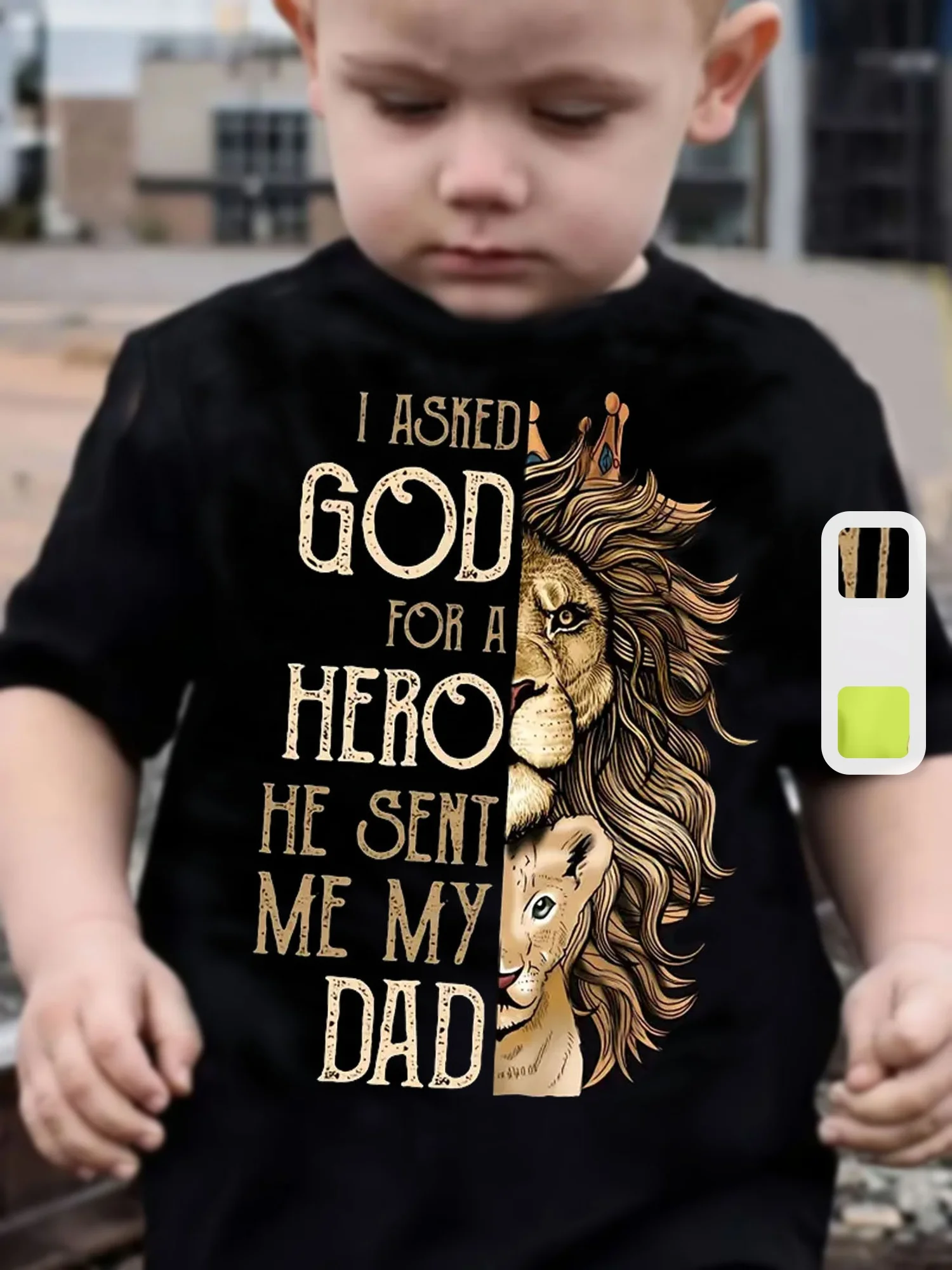

Lion Graphic T-Shirt "I Asked God for A Hero" Print Cotton T Shirt Boy Girl Wild Animal Streetwear Classic Christianity Tshirts
