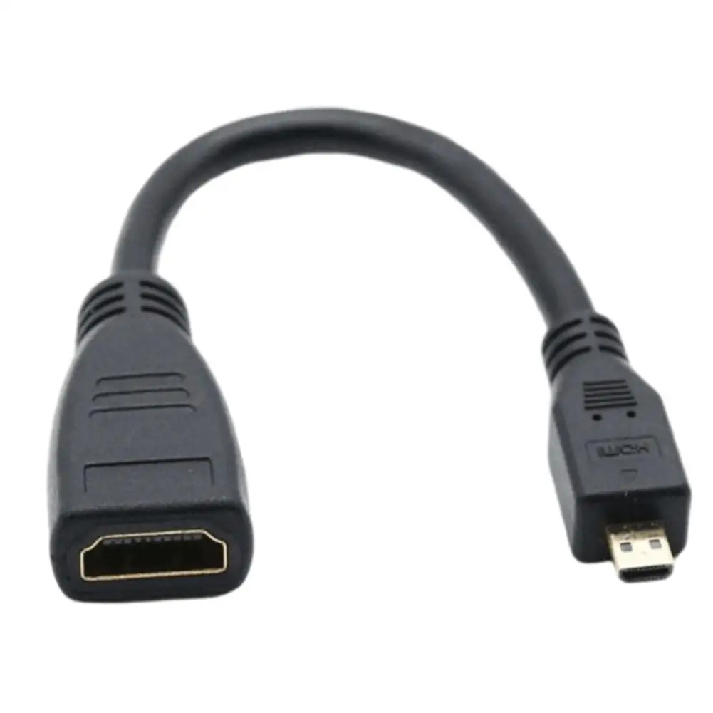 Mikro-kompatibles HDMI-Kabel, Micro-HDMI-auf-HDMI-Buchse, Adapterkabel, entspricht dem HDMI-Version 1.4, Standard, unterstützt 1080P