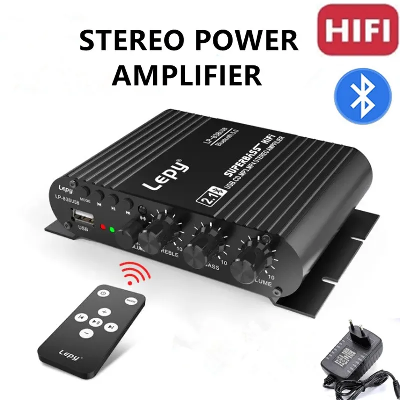 

Домашний усилитель мощности LP838USB, Bluetooth усилитель, 2.1CH, стереоколонка, HiFi усилитель без потерь музыки, воспроизведение аудио, усилители