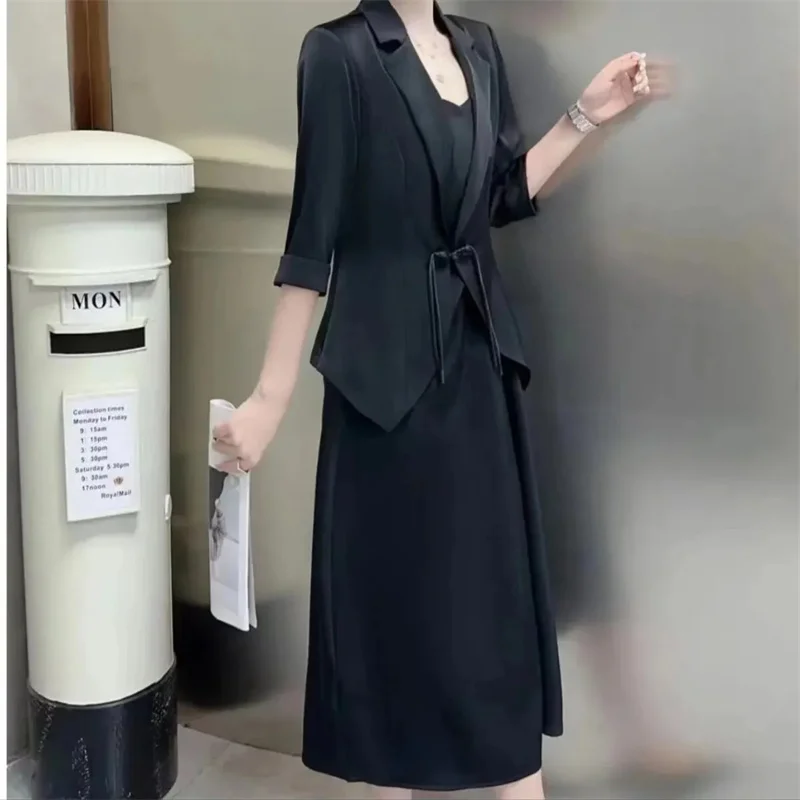 Summer 2023 New Female Korean High-end Suit With Meat Cover Slim And Fashionable And The Two-piece Suit Skirt With Age Reduction