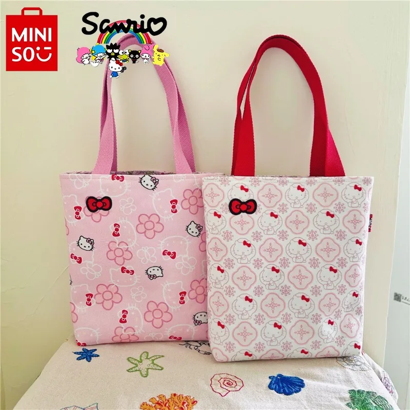 

MINISO Hello Kitty New Women's Handbag Fashionable High Quality Hot Selling Women's Shoulder Bag Small Fresh Women's Storage Bag