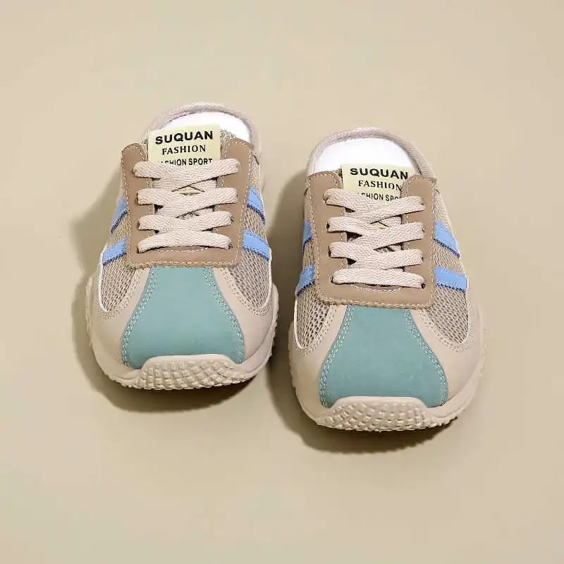 طرف مستدير يزيد من ارتفاع التمهيد بدون كعب أحذية رياضية ملونة منسوجة للنساء أحذية الجري للنساء Bling Sports Tenix