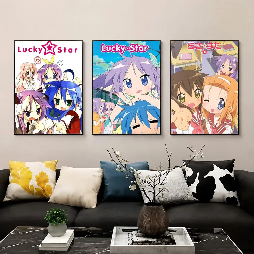 Anime L-Lucky S-Star Poster HD Print Wall Art for Bedroom Living Room Office Bar Home Decor Aesthetic Print