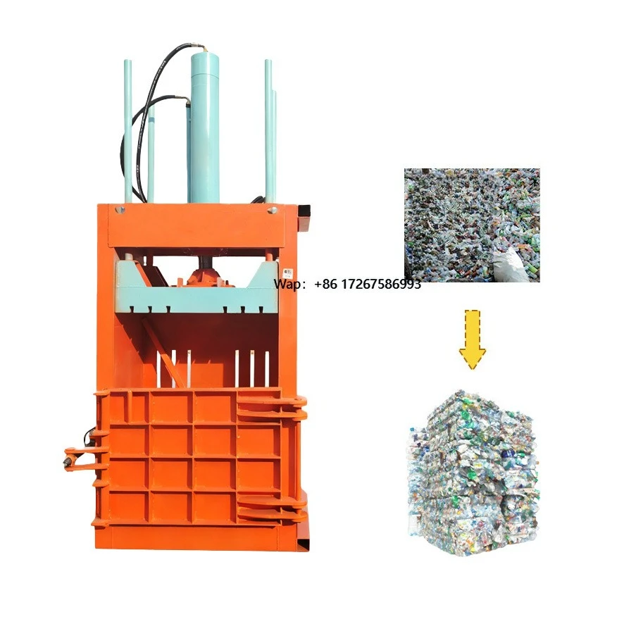 Motor de núcleo de cobre completo, cilindro de alta temperatura, empacadora vertical de residuos de embalaje exprés sin pérdida de presión