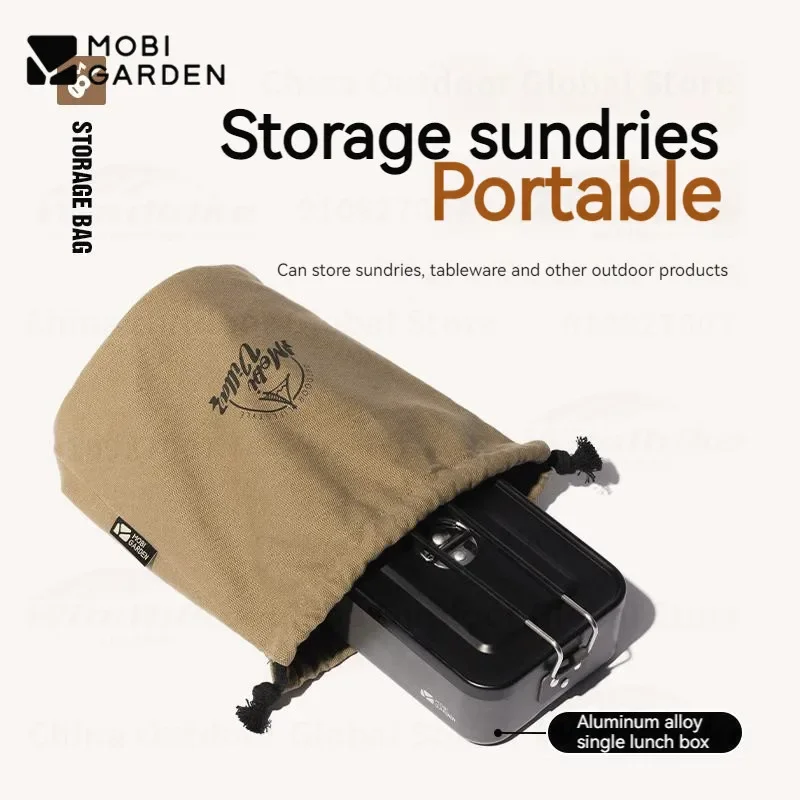 Equipment storage bag bundle pocket cotton canvas debris bag wear-resistant tableware storage bag outdoor storage bag