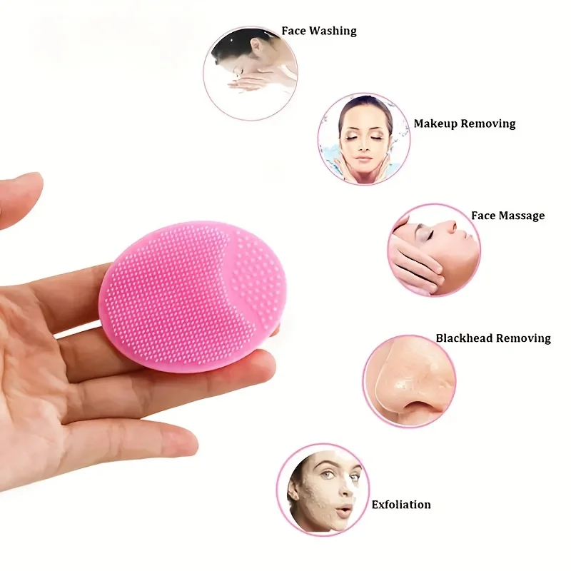 Soft Silicone Face Washing Brush Manual Facial Cleansing Exfoliating Brush Deep Pore Blackhead Remover Massage Pad Makeup Remover Skin Care Tool For Women