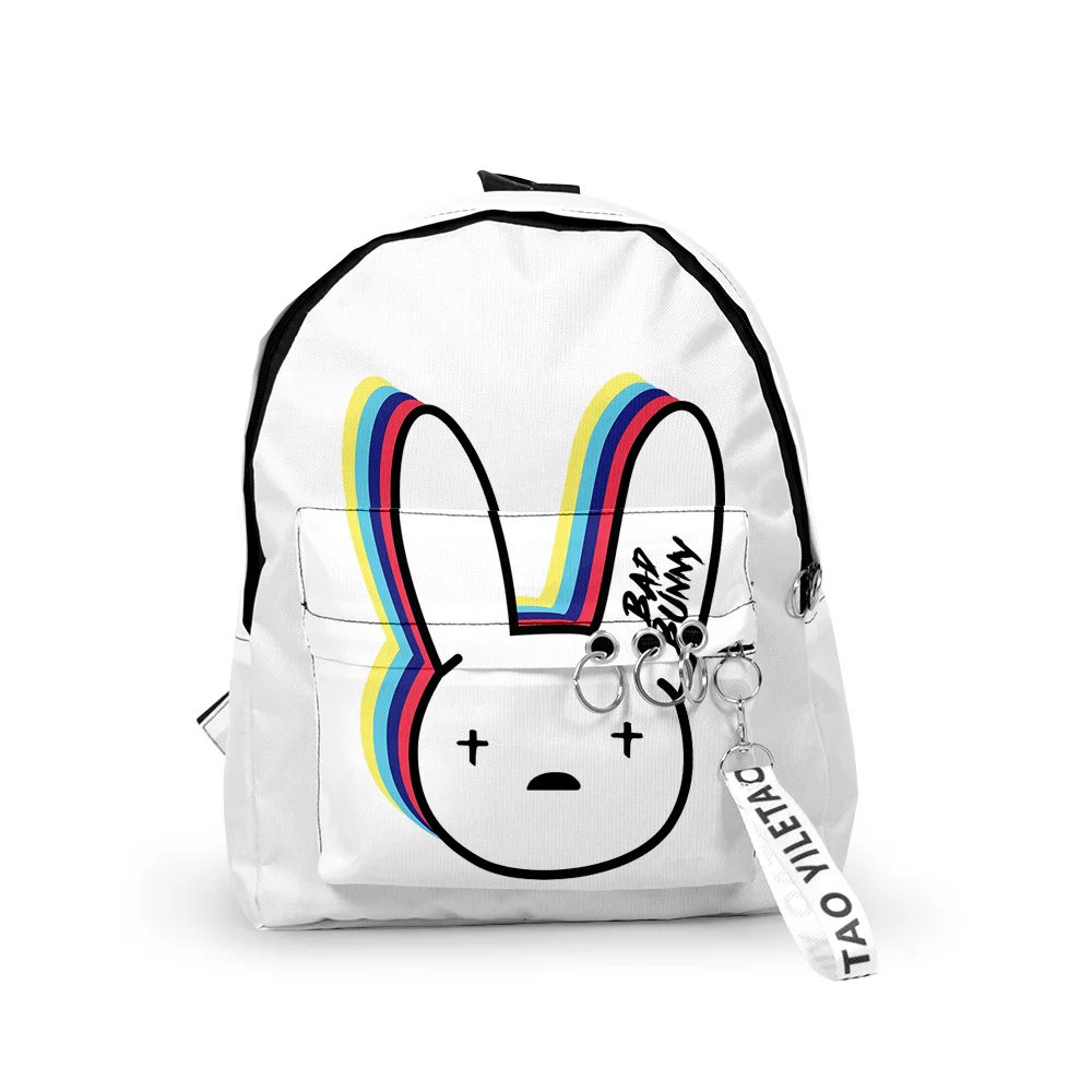 

New HOT Bad bunny Fashion Primary Middle School Students Schoolbag Men Women Oxford Waterproof Laptop Backpack Travel Backpack