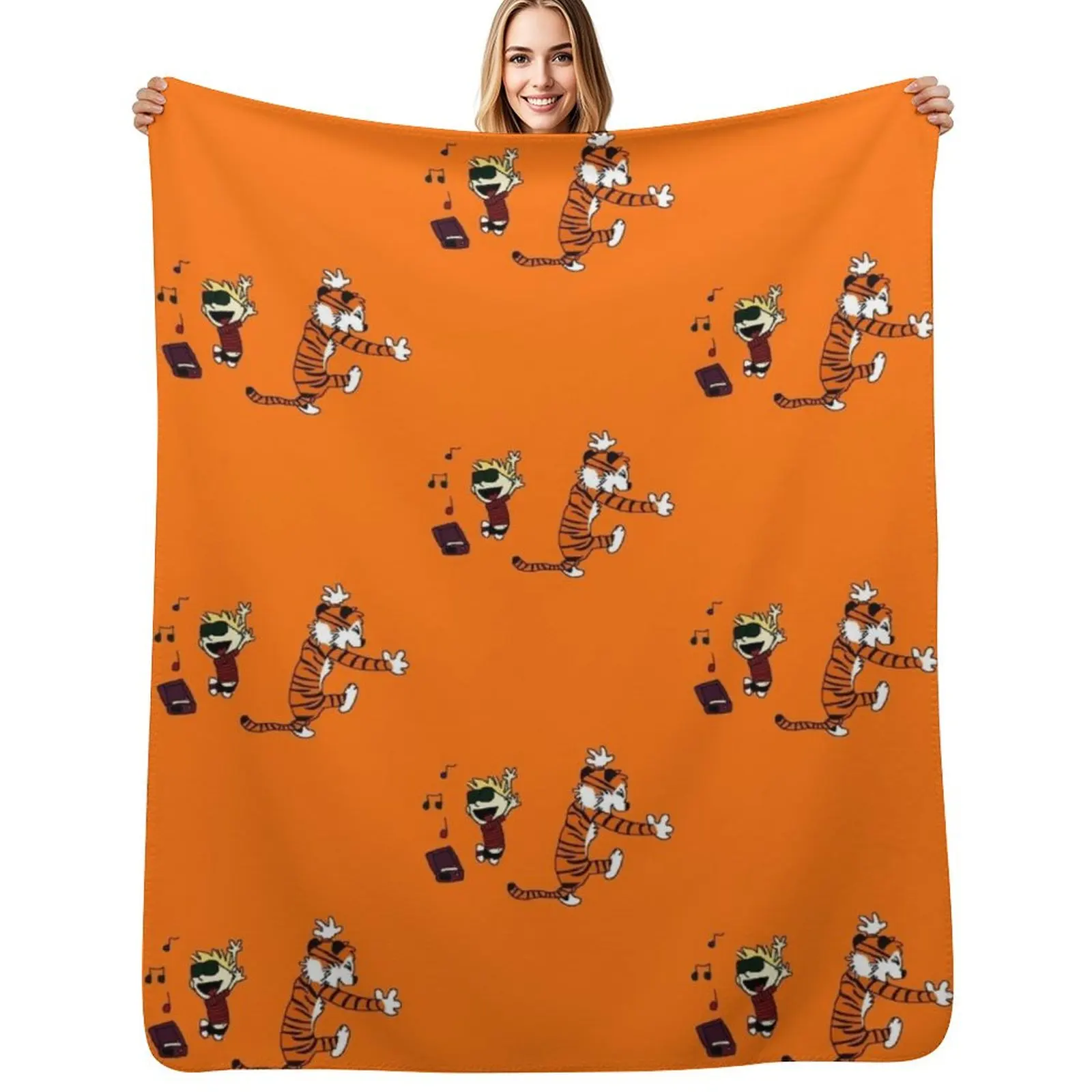 

Calvin and hobbes vintage Throw Blanket Warm Plush Fuzzy Blanket for Living Room