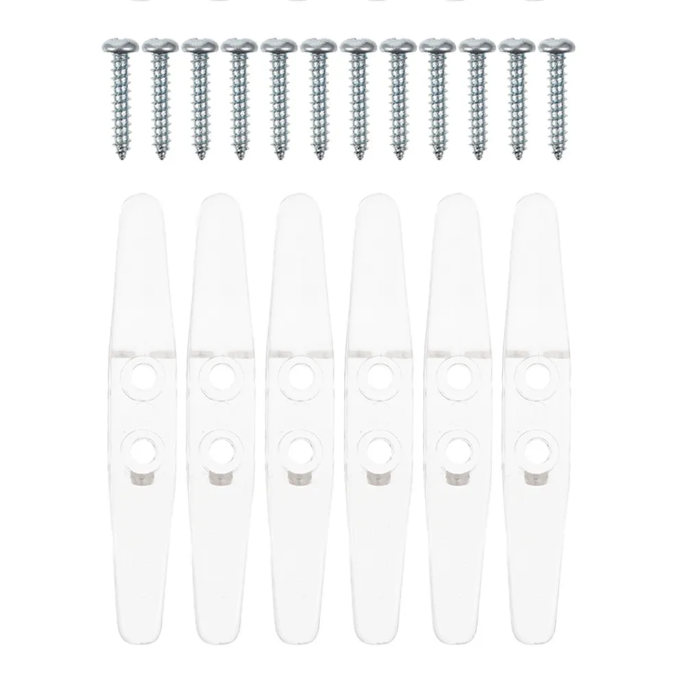 6Pcs Blind Cord Cleats Transparent Plastic Window Cord Safety Rope Holders for Corded Blinds Shades Curtain Accessories