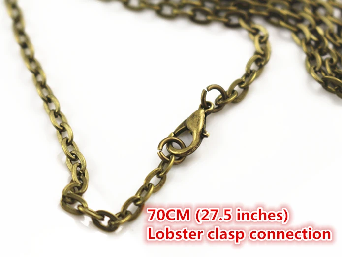 5pcs/lot 4*3mm Diameter 50 cm 70cm Length 8 Colors Plated  Handmade Flattened Chain Necklace Connector For Charms Base and Tray