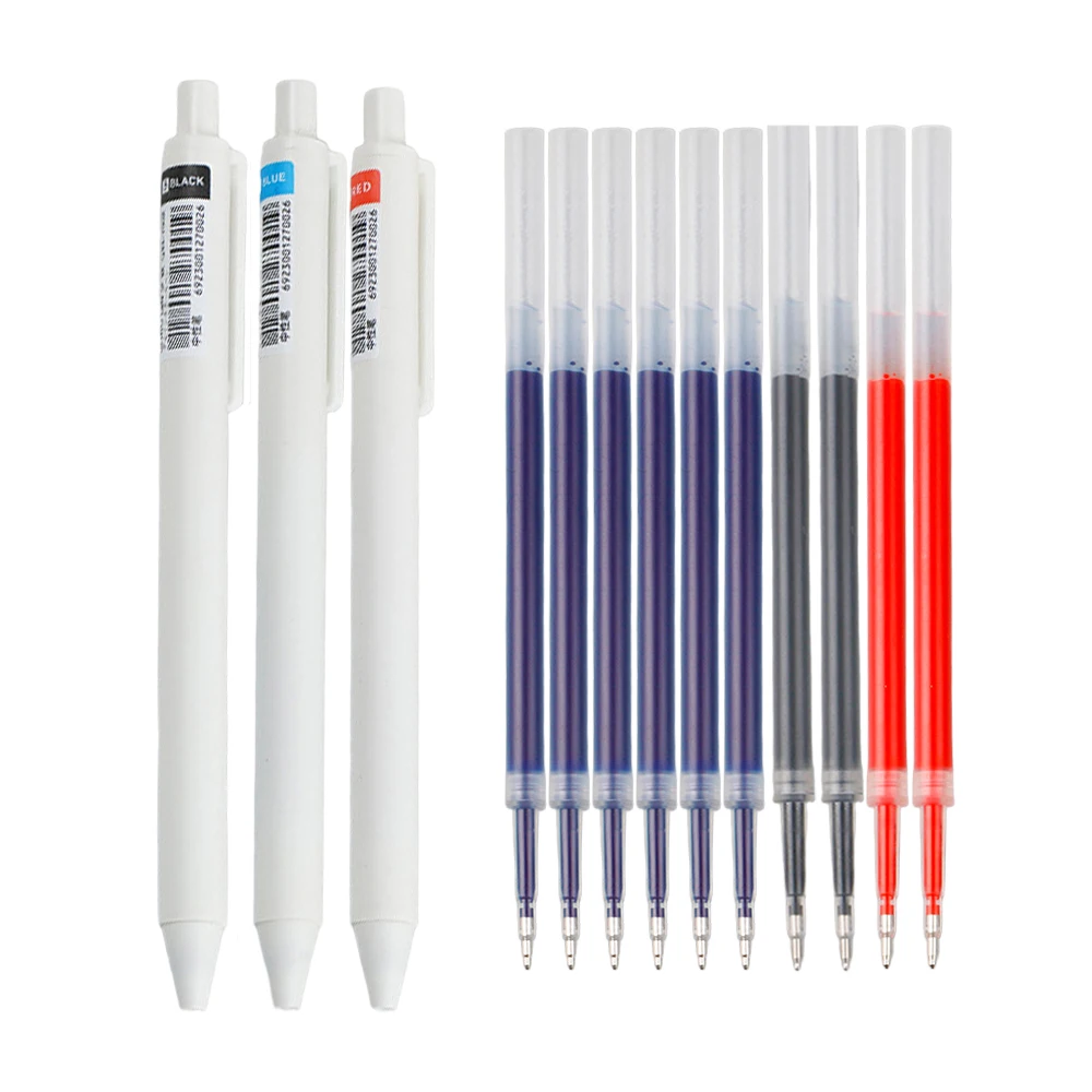 

Retractable Gel Pen Set With Pen Refills Red Black Blue Ink for School Students Writing Stationery