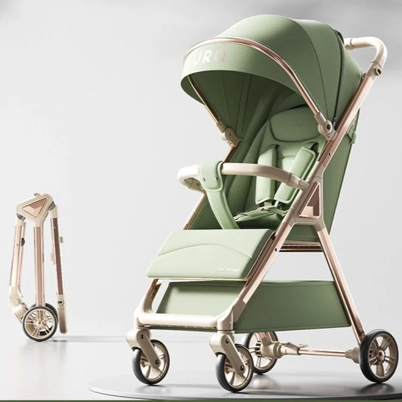 

Pocket Car Foldable Handcart, Two-way High Landscape Baby Strollers, Lightweight Strollers Adjustable Backrest Travel Strollers