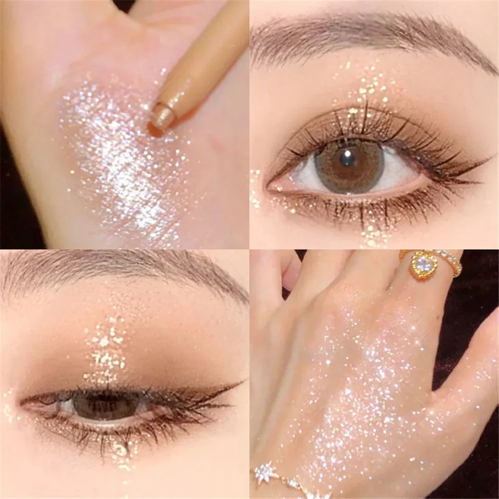 Sweet Mint Lying Silkworm Pencil Galaxy Glitter Eyeshadow Pen Long-lasting Waterproof Shiny Eyeliner Outline Pen Stick Makeup