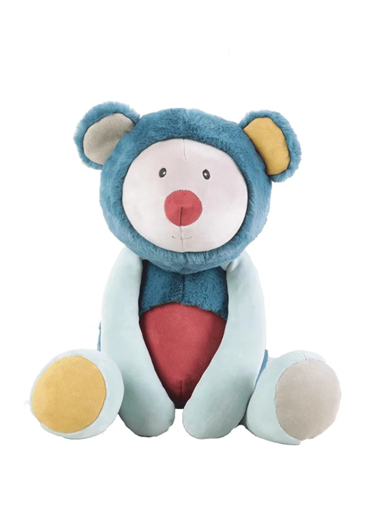 かわいいクマのぬいぐるみ、寝ている女の子のギフト、柔らかいpp綿入りの布製人形、男女兼用、4歳以上