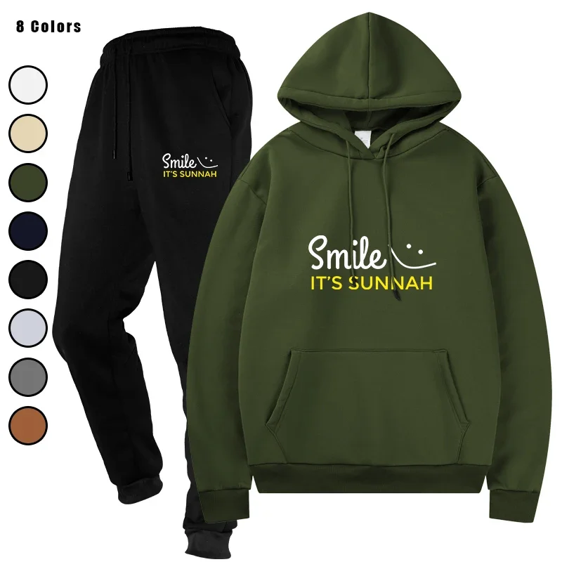 

Осенне-зимняя мужская толстовка с капюшоном и спортивные штаны, комплект из двух предметов, уличная одежда, повседневная одежда