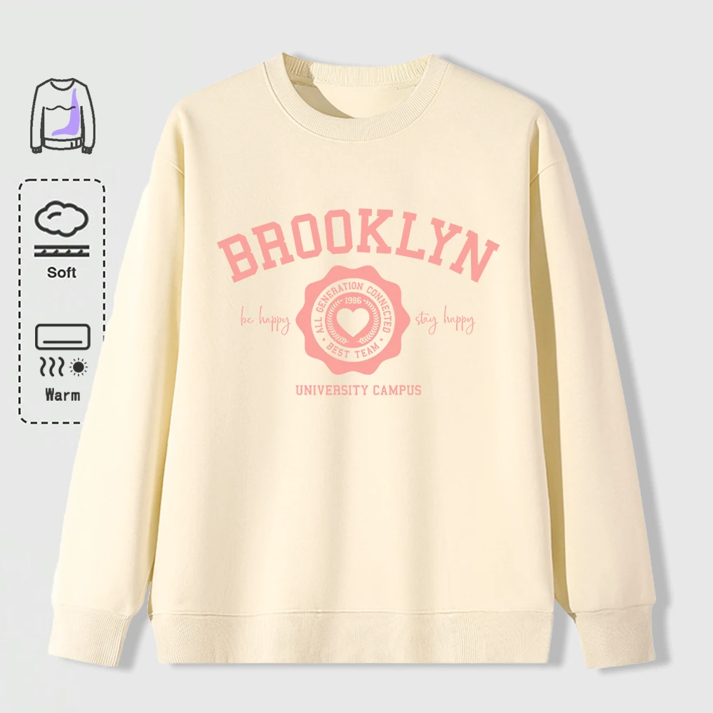 بروكلين أفضل فريق القلب الرجال البلوفرات العصرية خمر الملابس كبيرة الحجم عادية كم طويل للجنسين الخريف س الرقبة مان البلوز #1