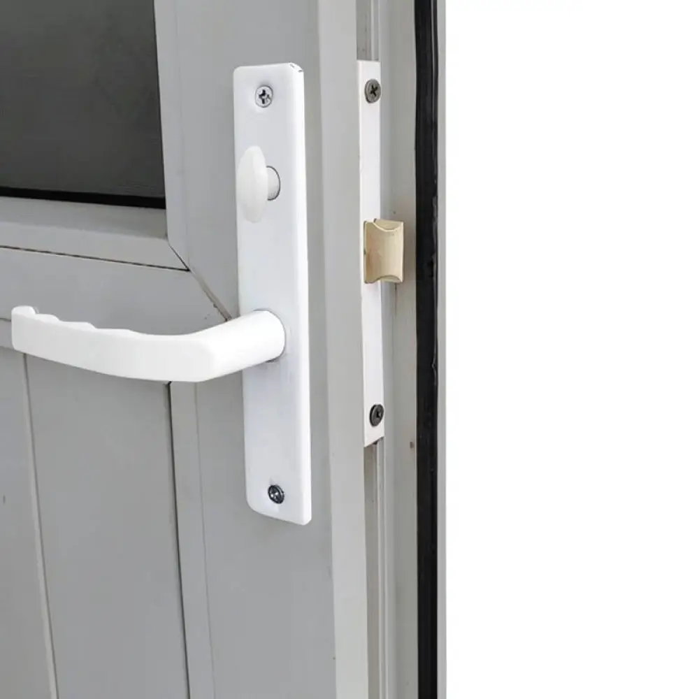 Modern Home Door Latch Handle Set Galvanized Carbon Steel Material White Minimalist For Plastic Steel Swing Doors