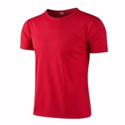 Women Men Quick Drying Short Sleeve Tees Summer Gym Running O-Neck T-Shirt Training Exercise Gym Sport Blank Tops For Printing