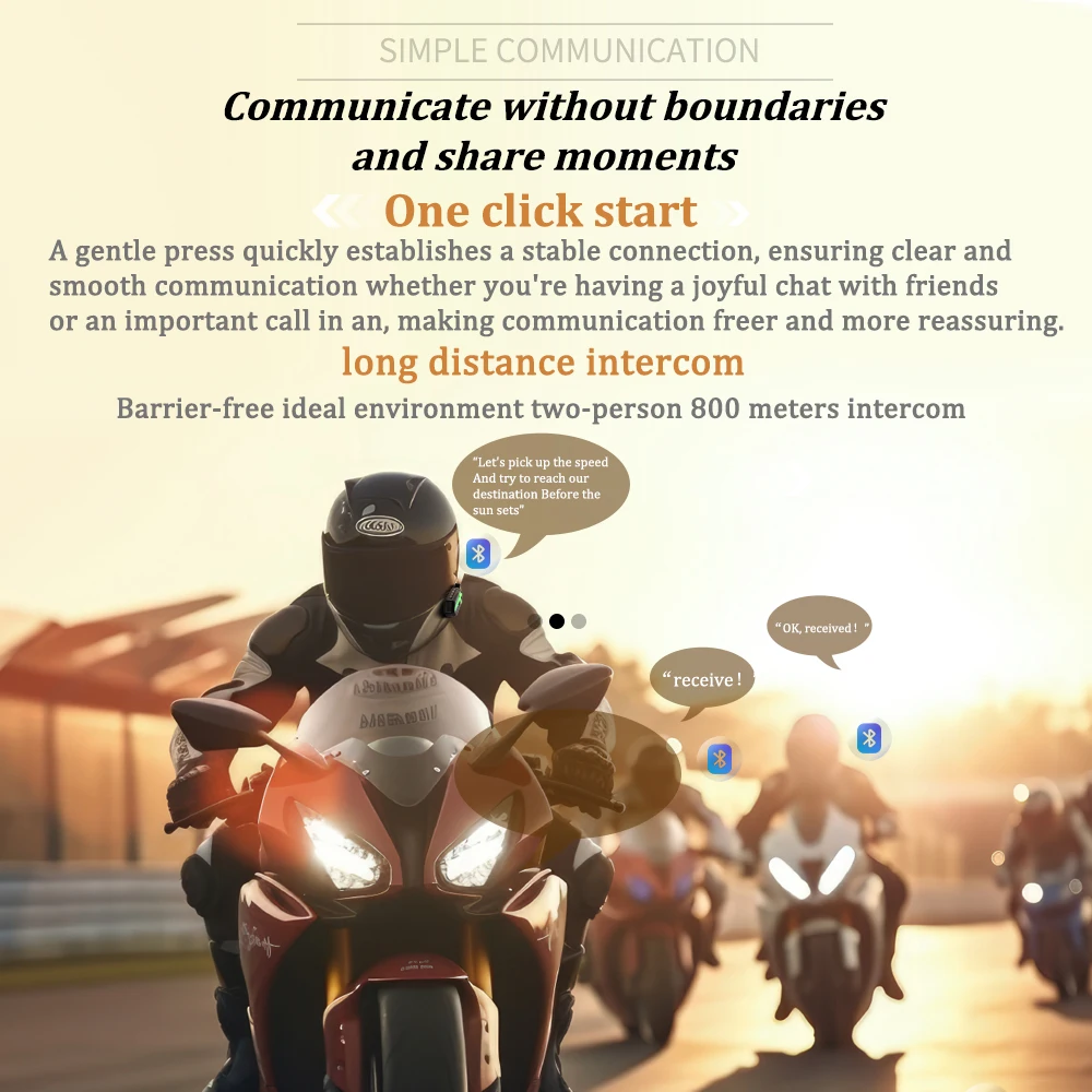 MRSVI Bluetooth Motorcycle Helmet BT26 Intercom Wireless 1000Mah Strong Magnetic Attraction With Ambient Light