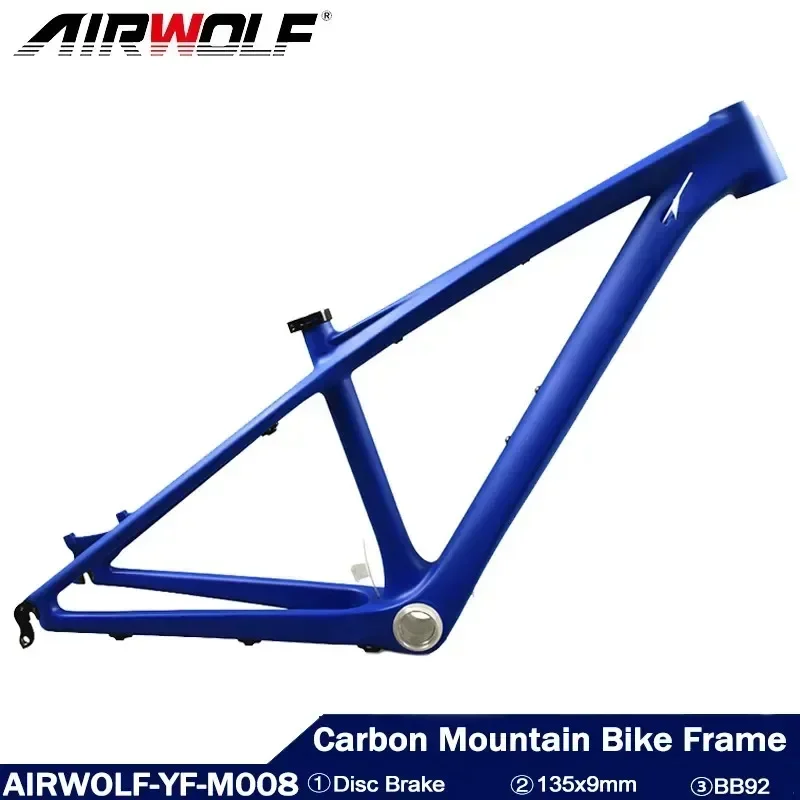 

Airwolf T800 Carbon Bike Frame 26er Carbon Bicycle Frame 29er Mountain Bike Frame 135*9mm Disc Brake Bicycle Hot Sale